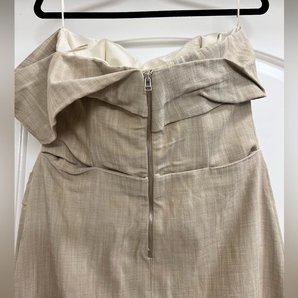 NWT Zara Structured Strapless Dress with One off the Shoulder Sleeve - Picture 10 of 12